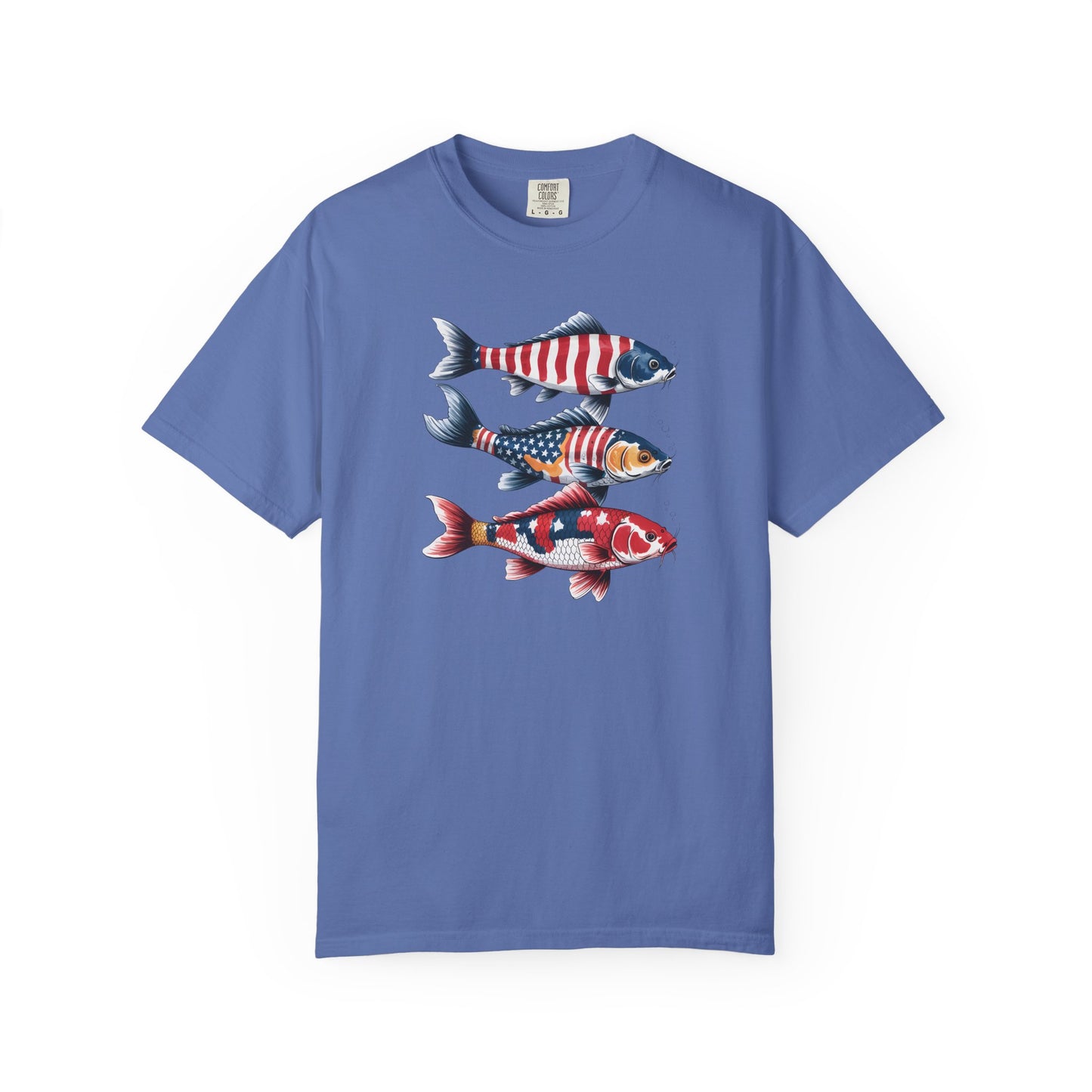 Patriotic Crew Neck Men's Fish T-shirt