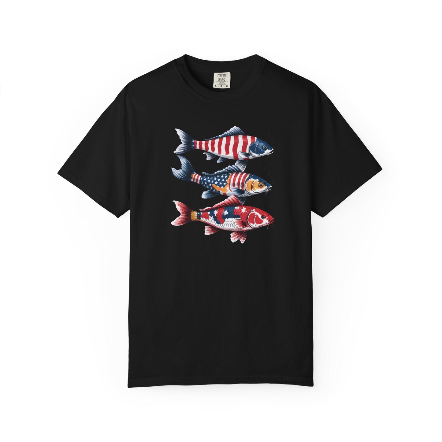 Patriotic Crew Neck Men's Fish T-shirt