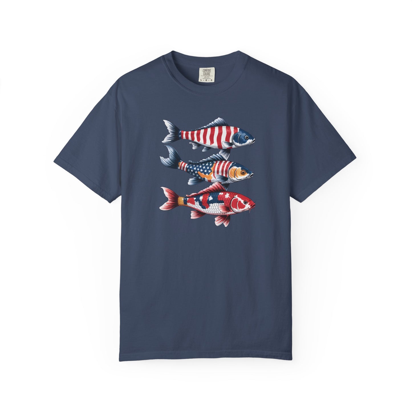 Patriotic Crew Neck Men's Fish T-shirt