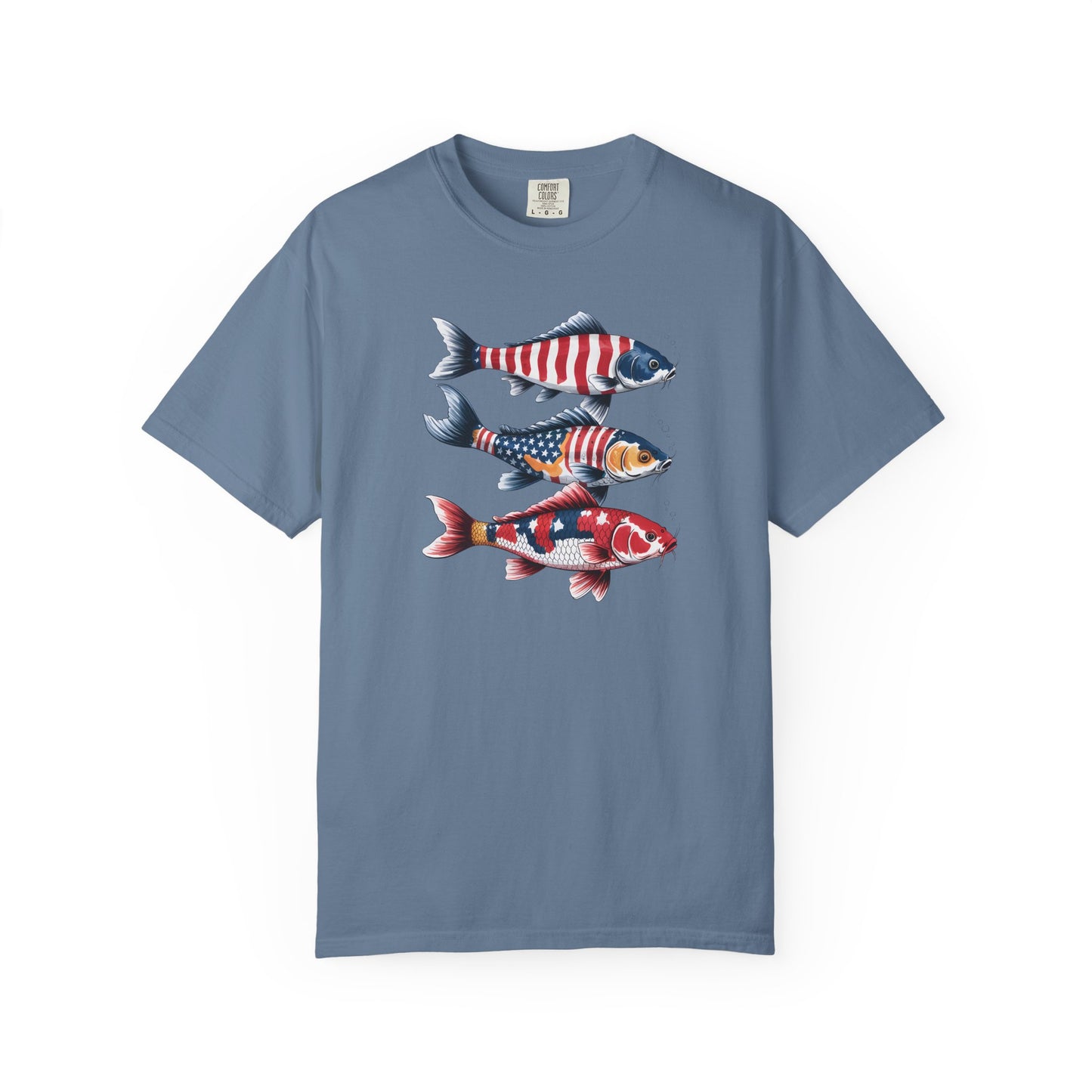 Patriotic Crew Neck Men's Fish T-shirt