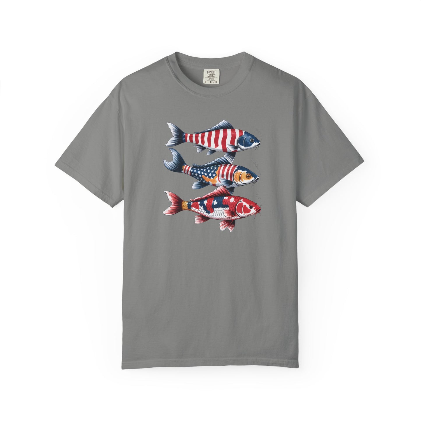 Patriotic Crew Neck Men's Fish T-shirt