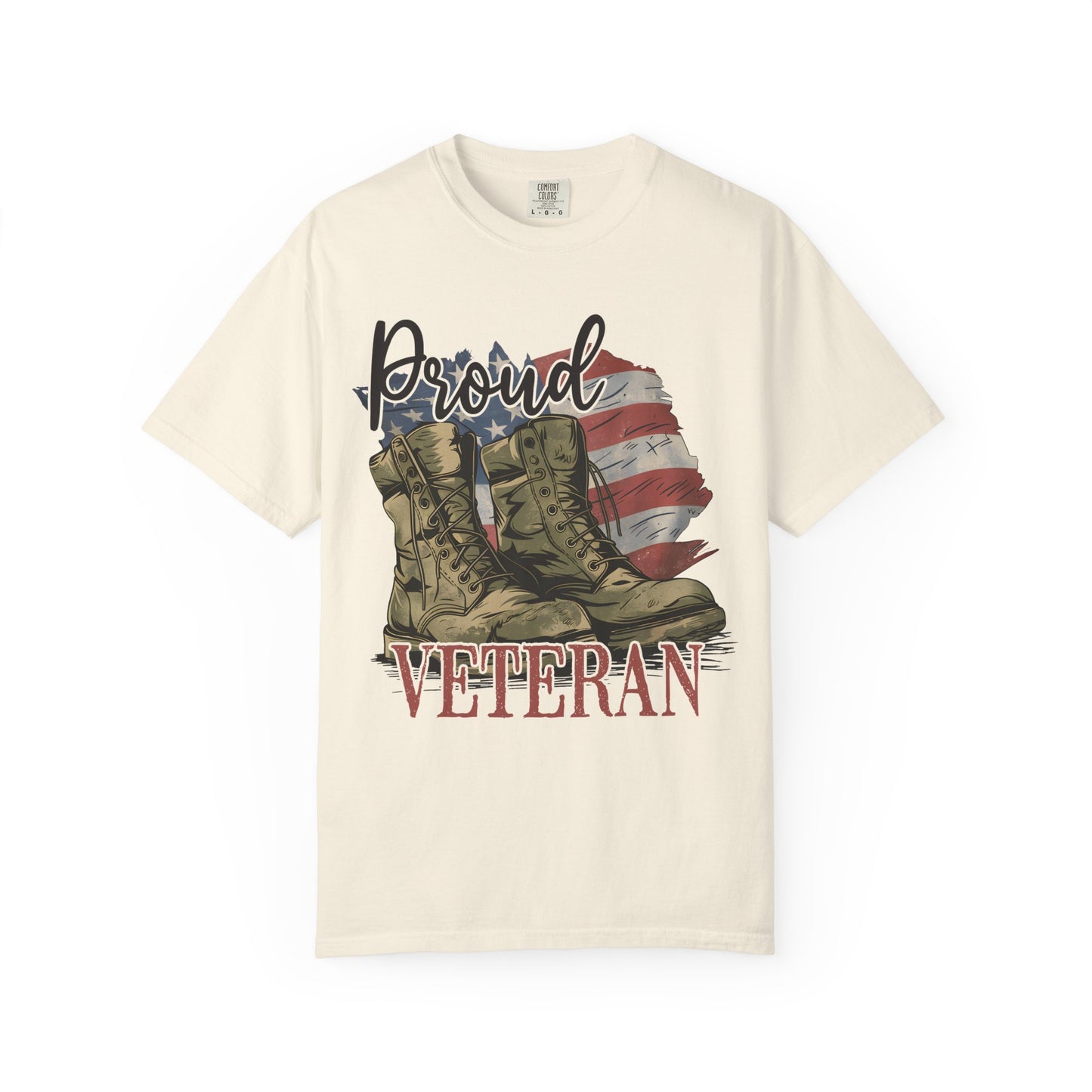 Proud Veteran Tee, Military Tribute Shirt, Unisex Garment-Dyed T-shirt, Veteran's Day Gift, Proudly Wear Your Service