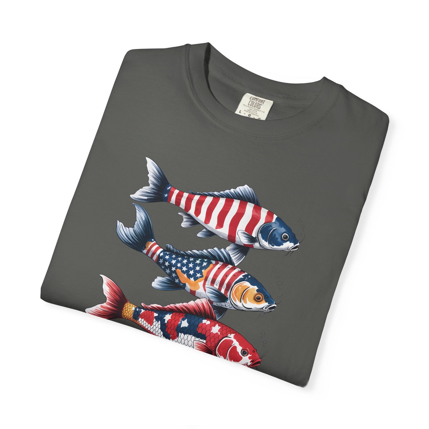 Patriotic Crew Neck Men's Fish T-shirt