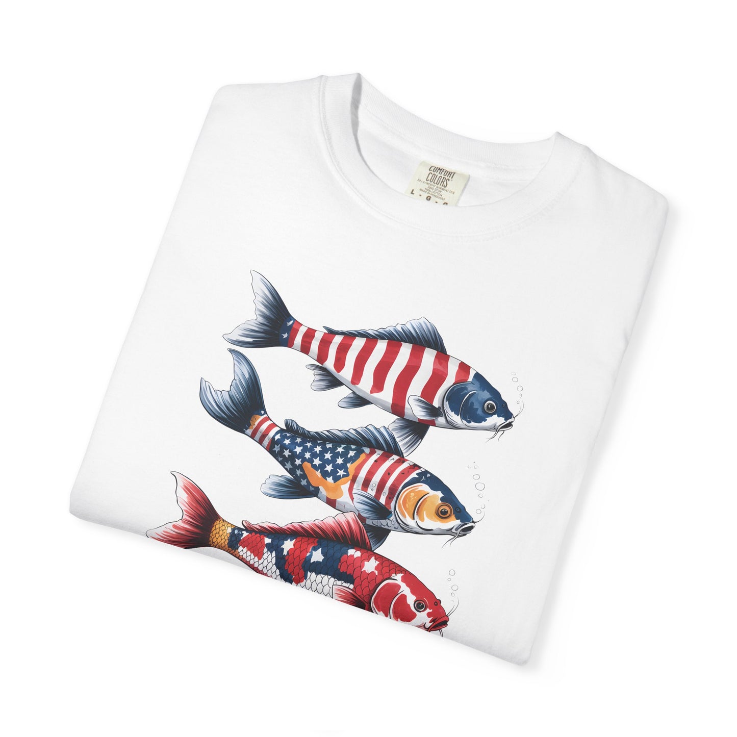 Patriotic Crew Neck Men's Fish T-shirt