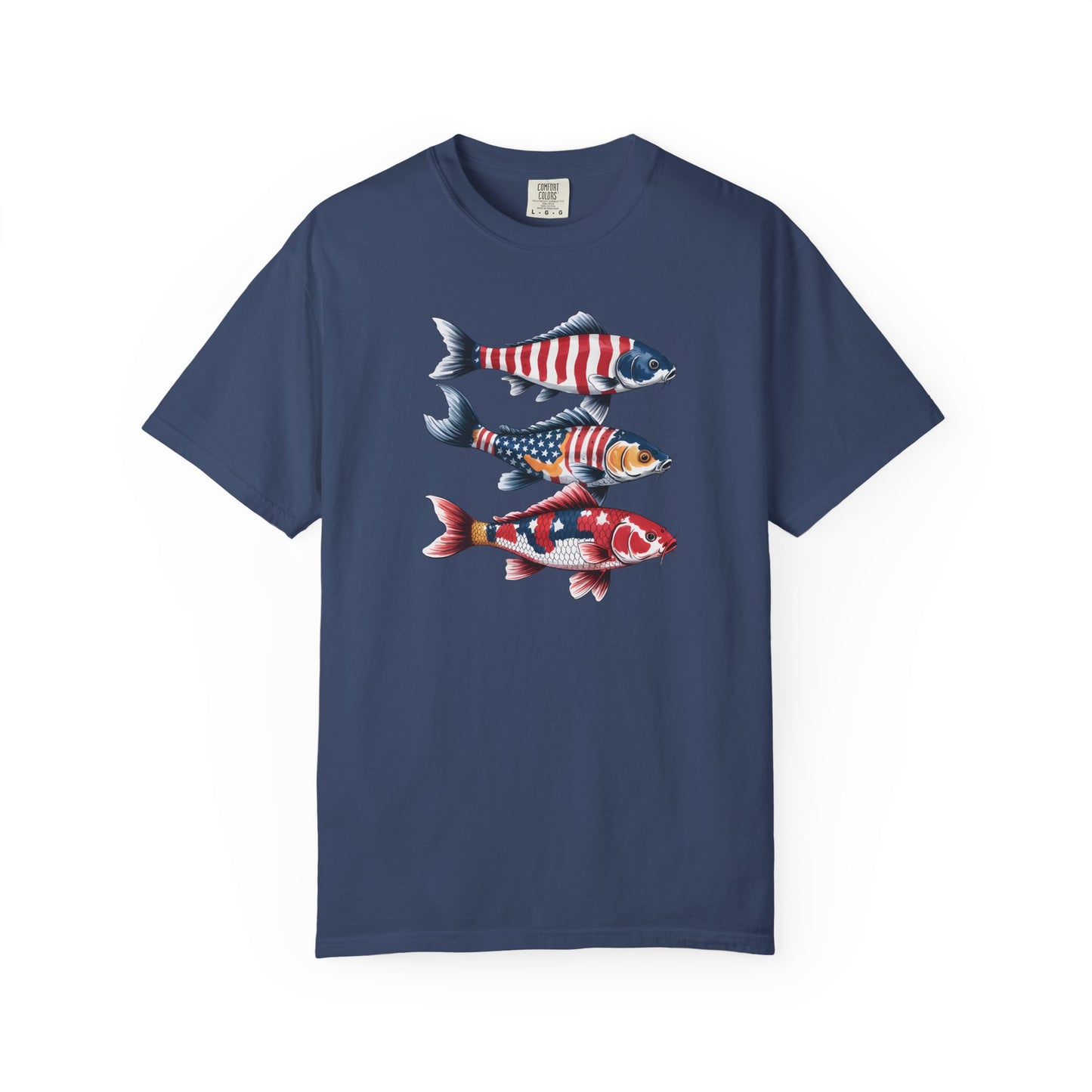 Patriotic Crew Neck Men's Fish T-shirt