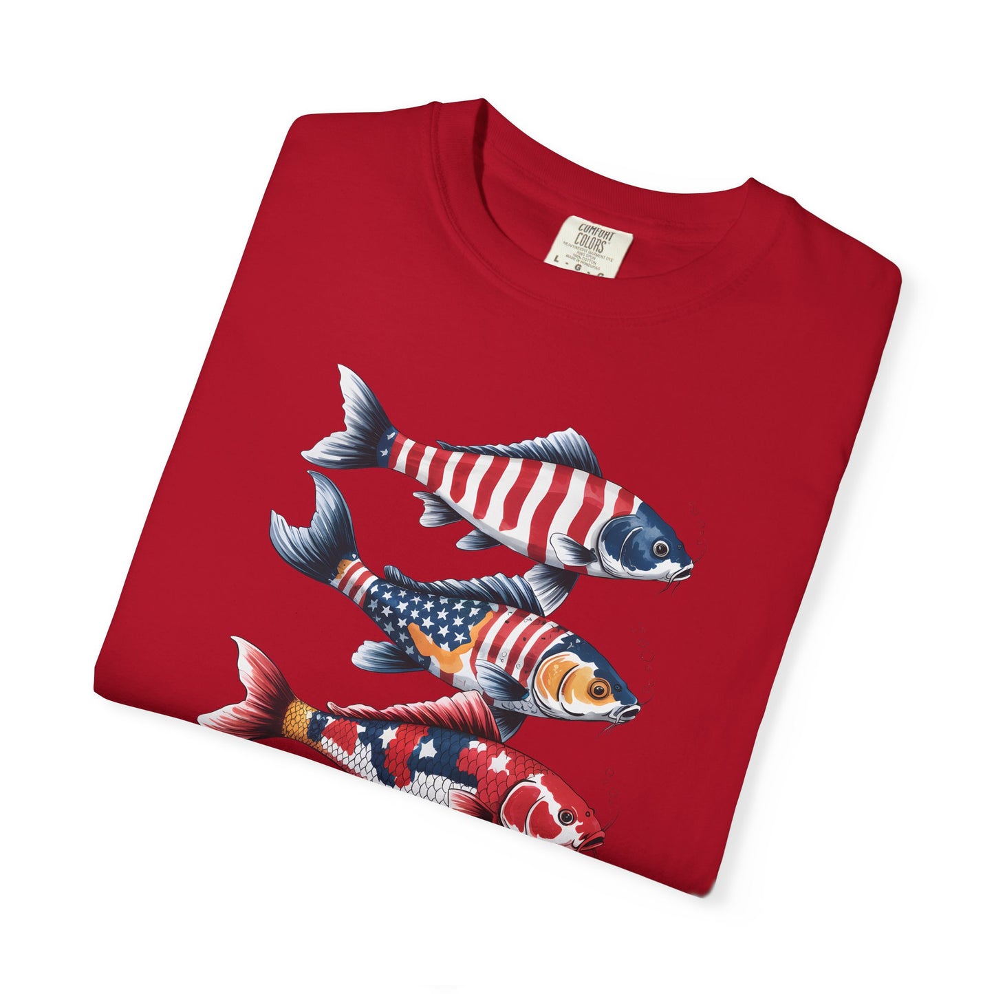 Patriotic Crew Neck Men's Fish T-shirt