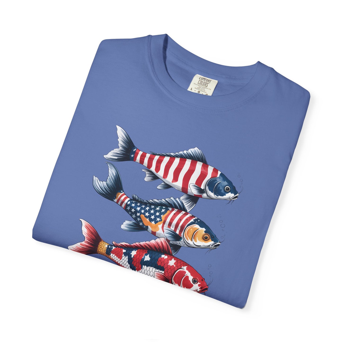 Patriotic Crew Neck Men's Fish T-shirt
