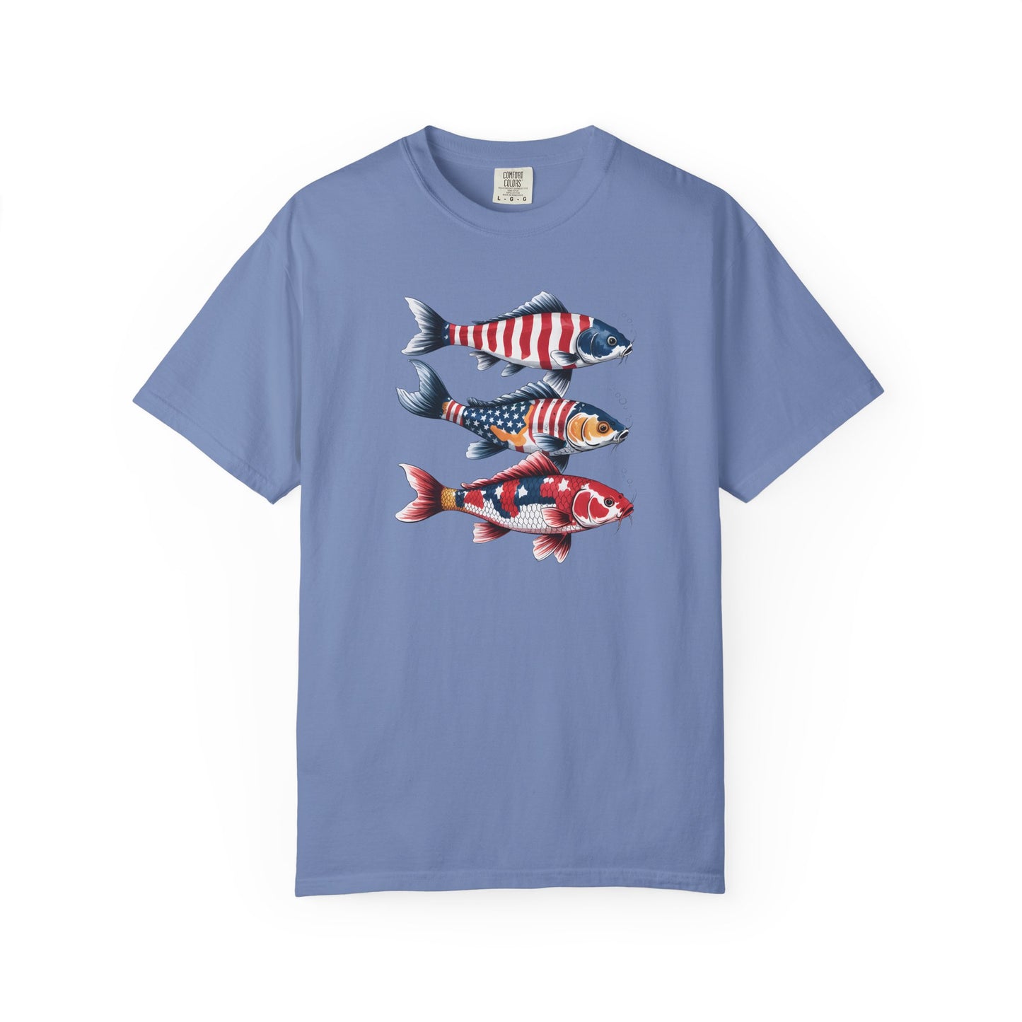 Patriotic Crew Neck Men's Fish T-shirt