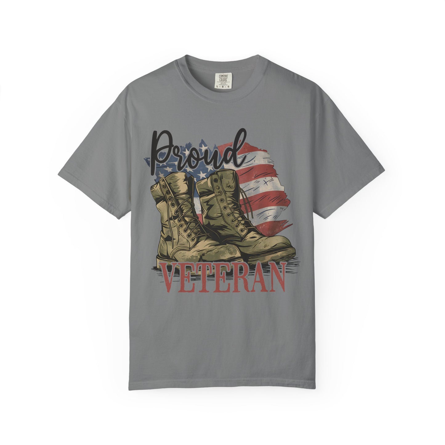 Proud Veteran Tee, Military Tribute Shirt, Unisex Garment-Dyed T-shirt, Veteran's Day Gift, Proudly Wear Your Service