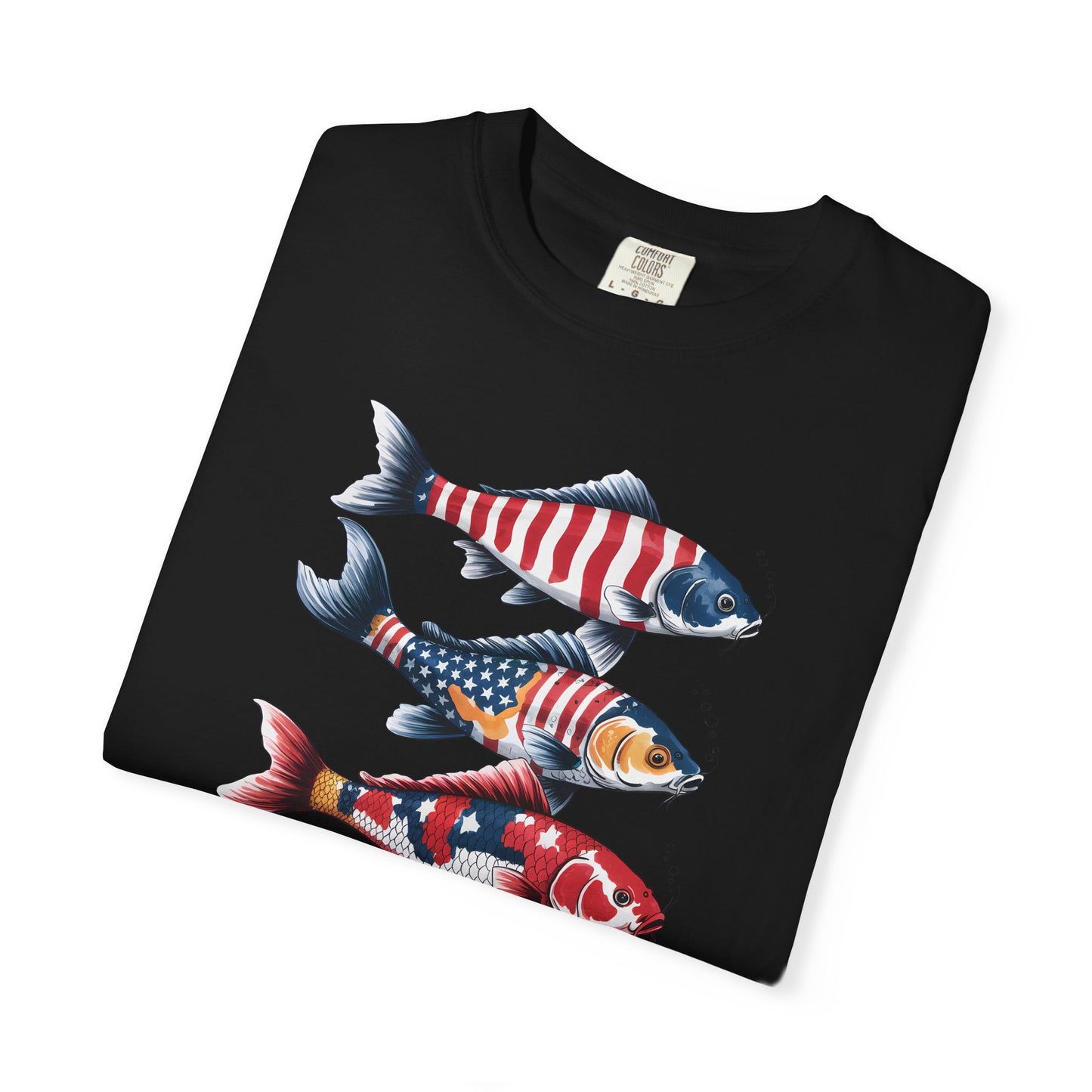 Patriotic Crew Neck Men's Fish T-shirt