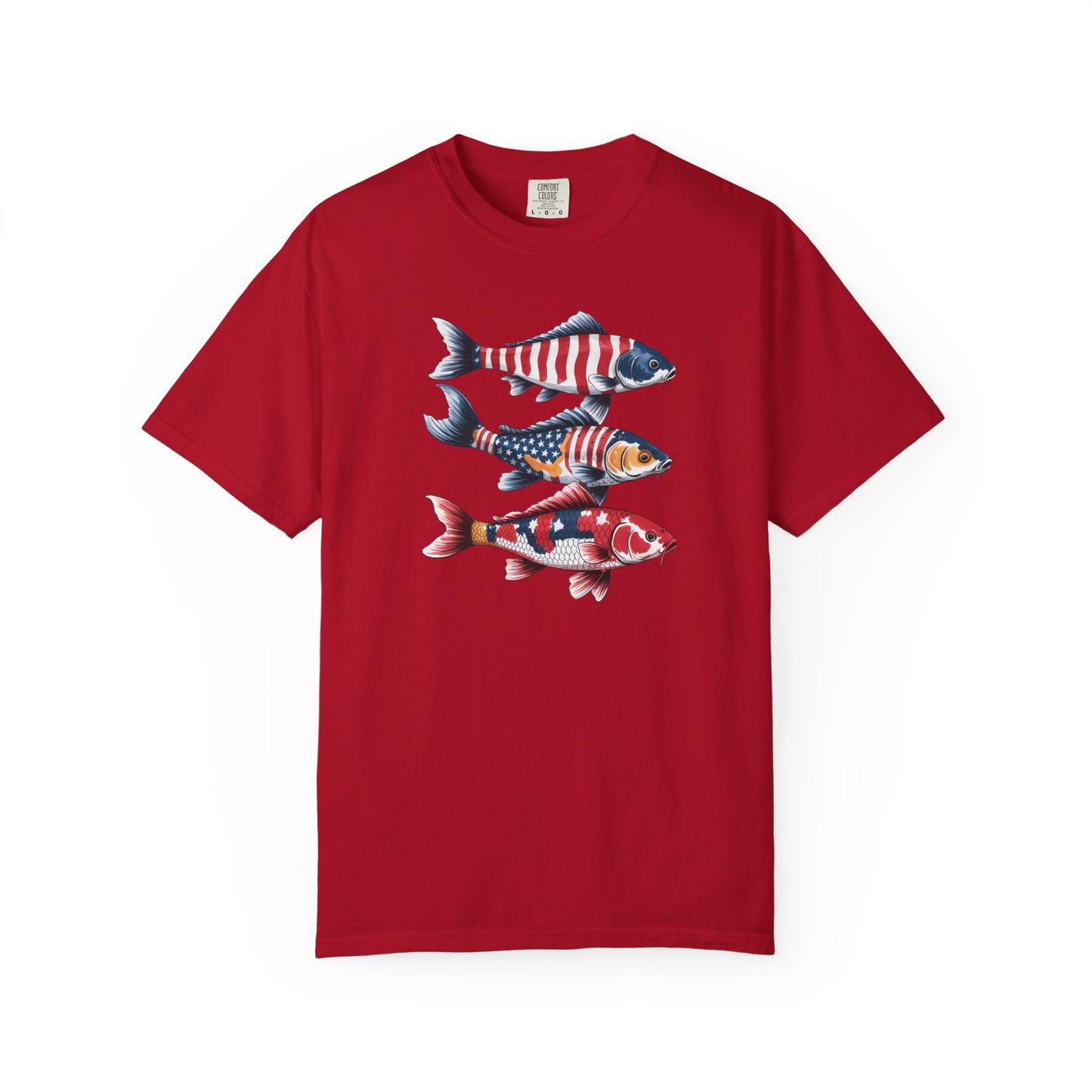 Patriotic Crew Neck Men's Fish T-shirt