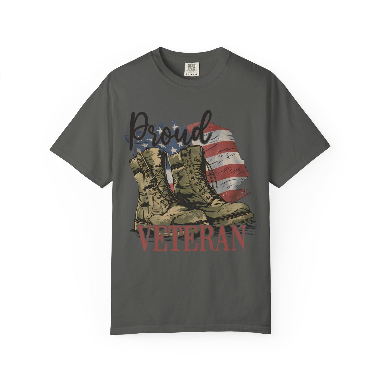 Proud Veteran Tee, Military Tribute Shirt, Unisex Garment-Dyed T-shirt, Veteran's Day Gift, Proudly Wear Your Service