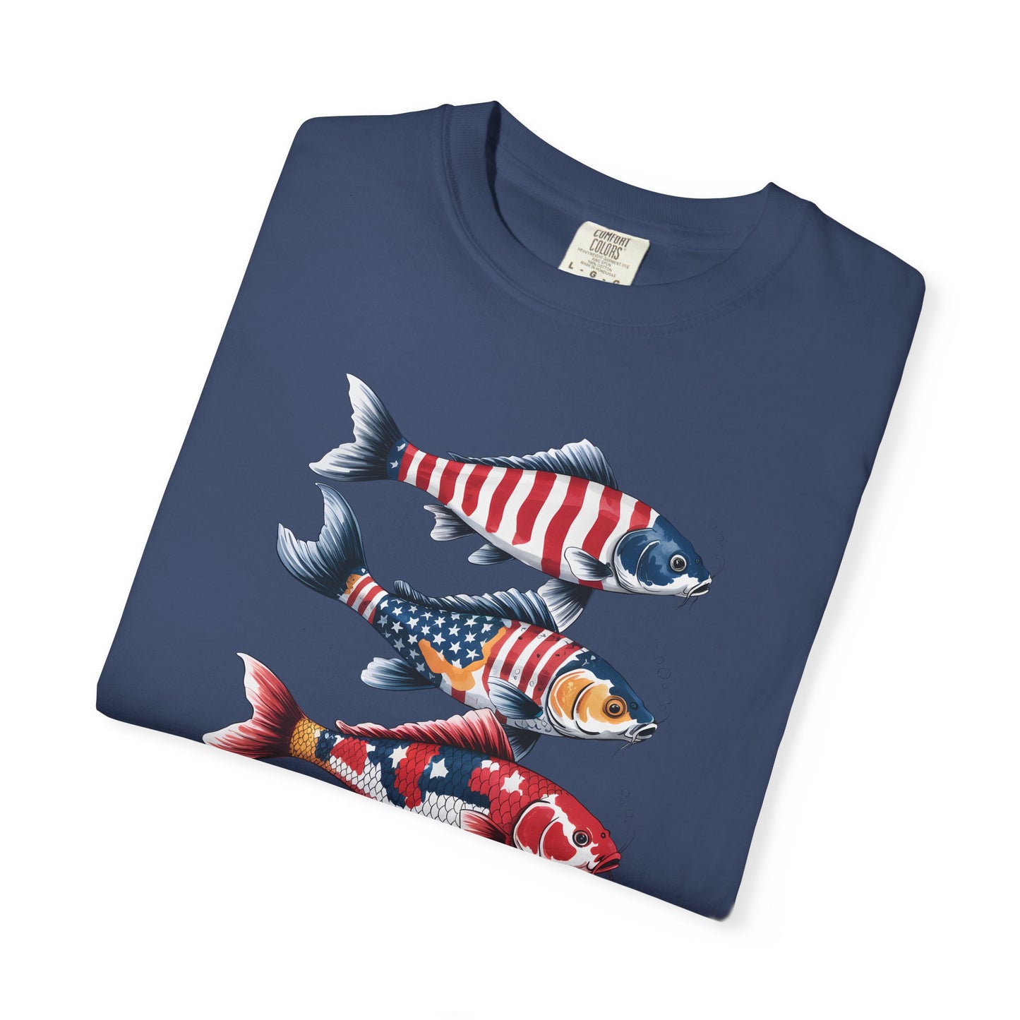 Patriotic Crew Neck Men's Fish T-shirt