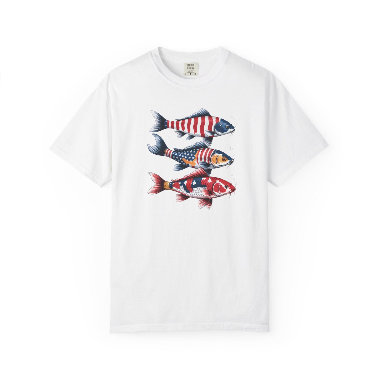 Patriotic Crew Neck Men's Fish T-shirt