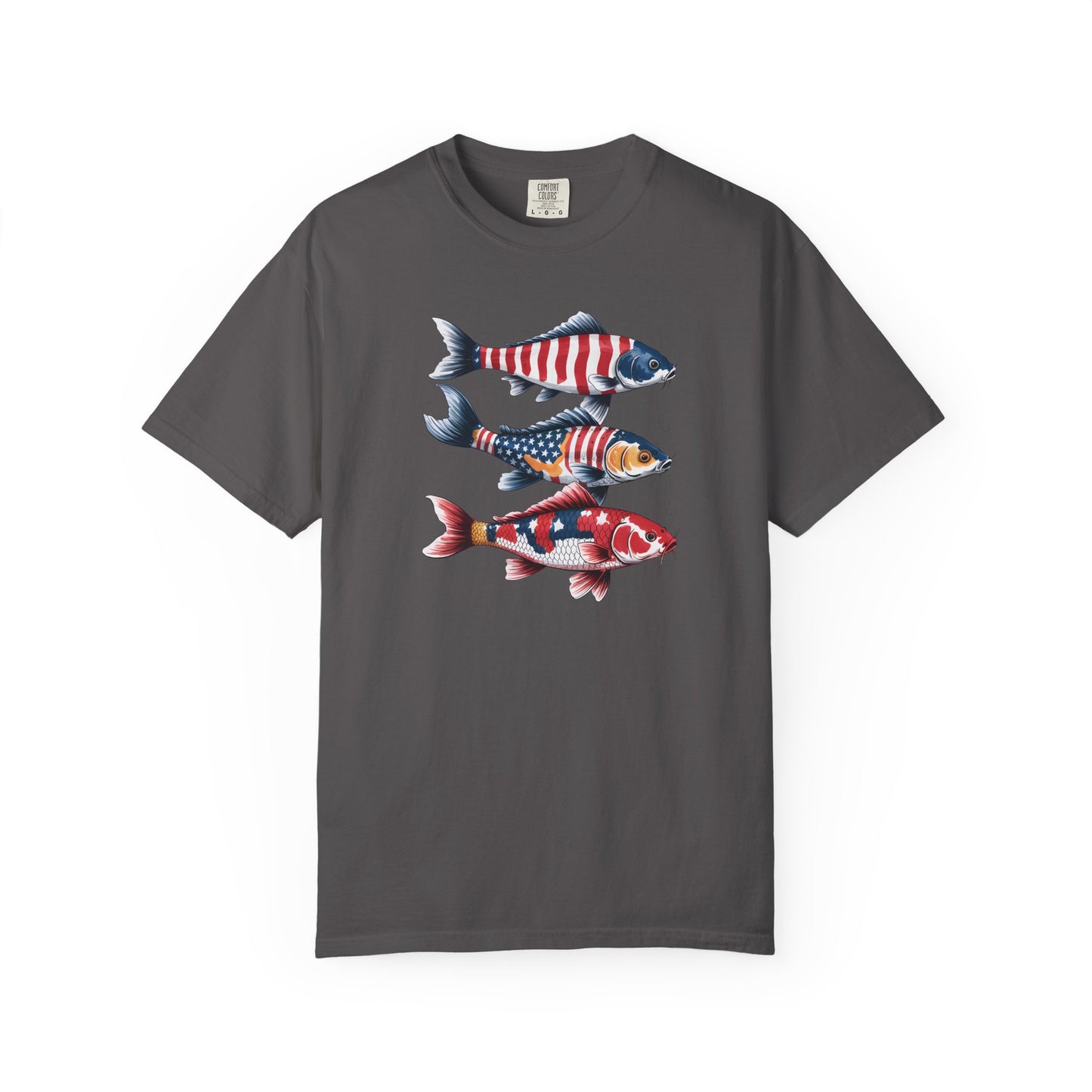 Patriotic Crew Neck Men's Fish T-shirt