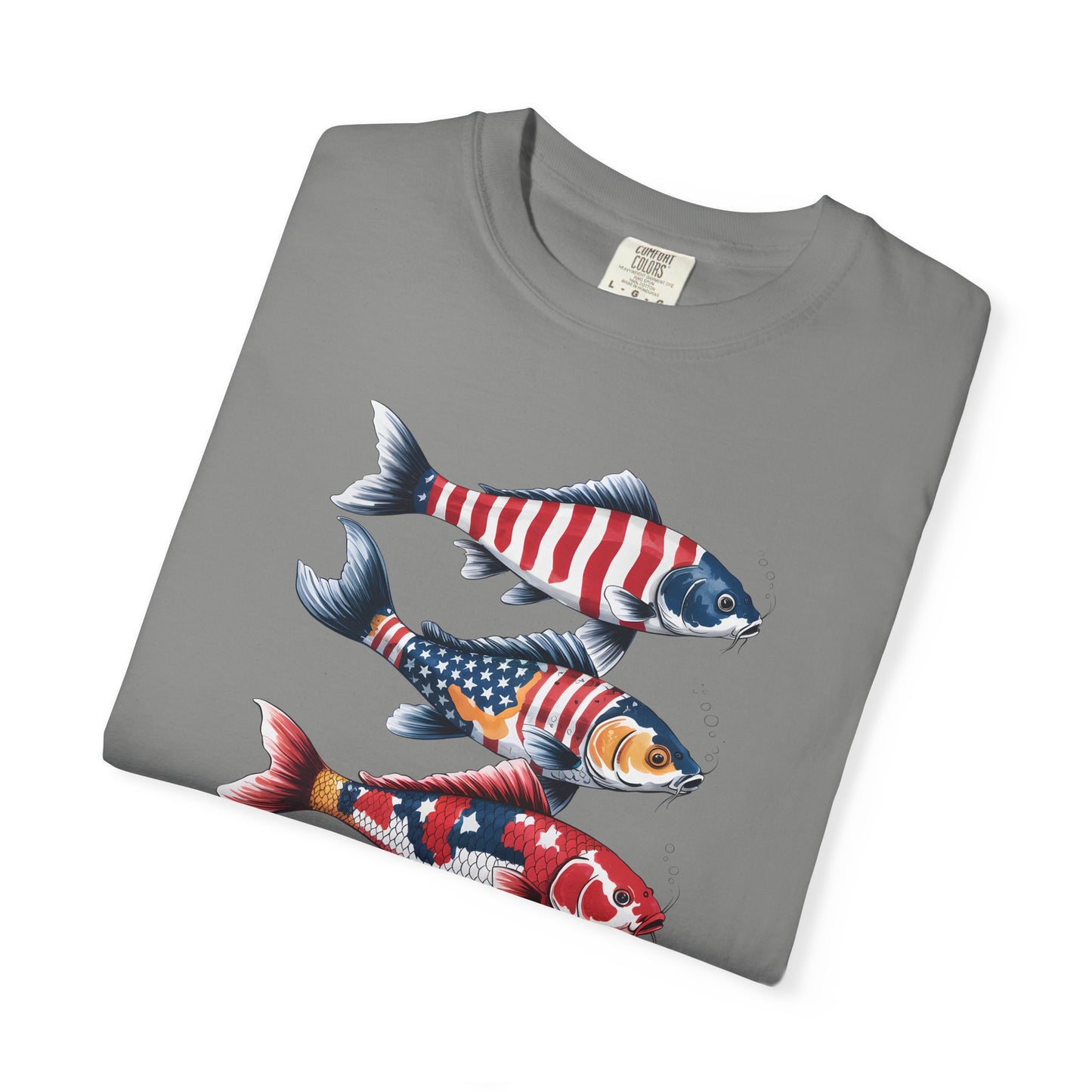 Patriotic Crew Neck Men's Fish T-shirt
