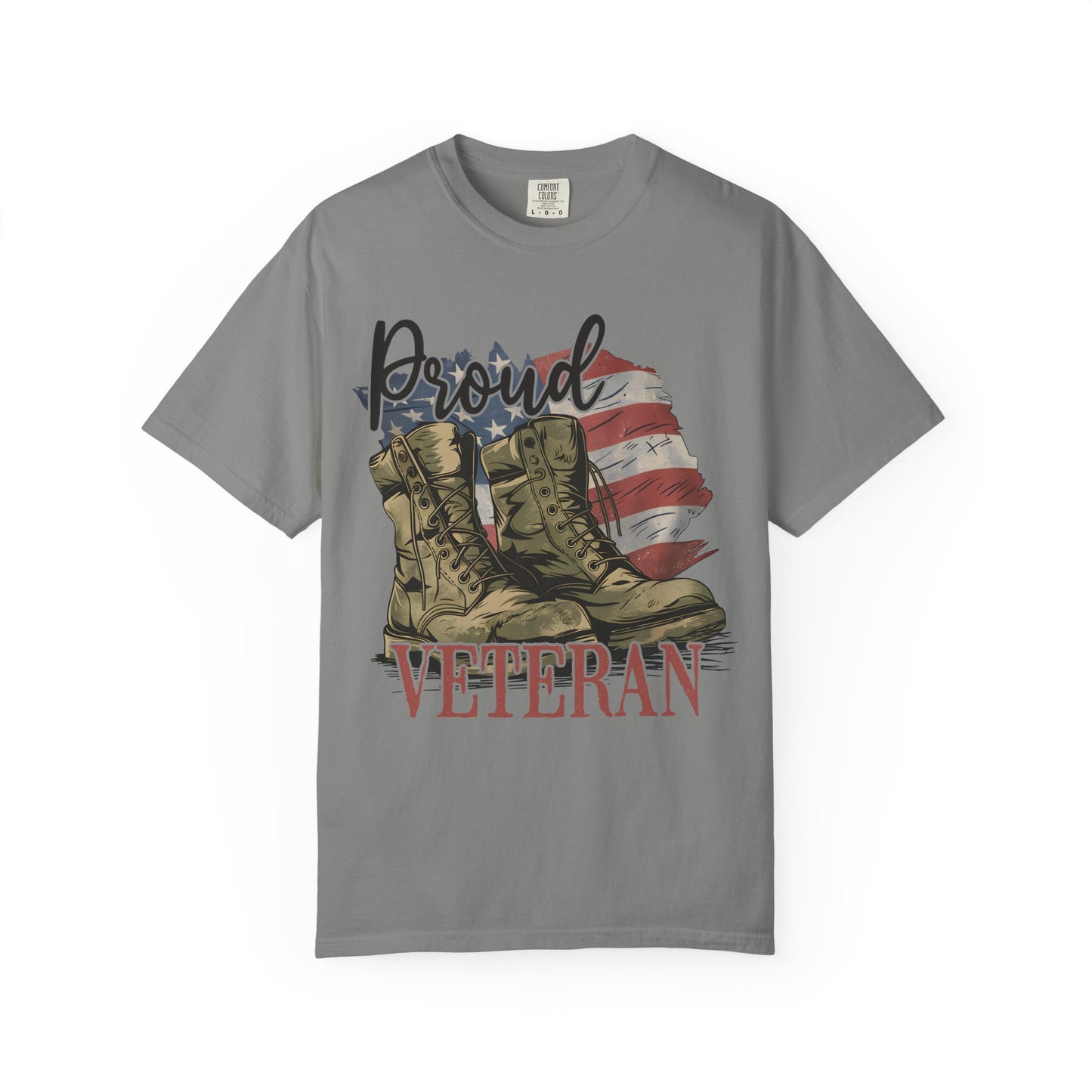 Proud Veteran Tee, Military Tribute Shirt, Unisex Garment-Dyed T-shirt, Veteran's Day Gift, Proudly Wear Your Service