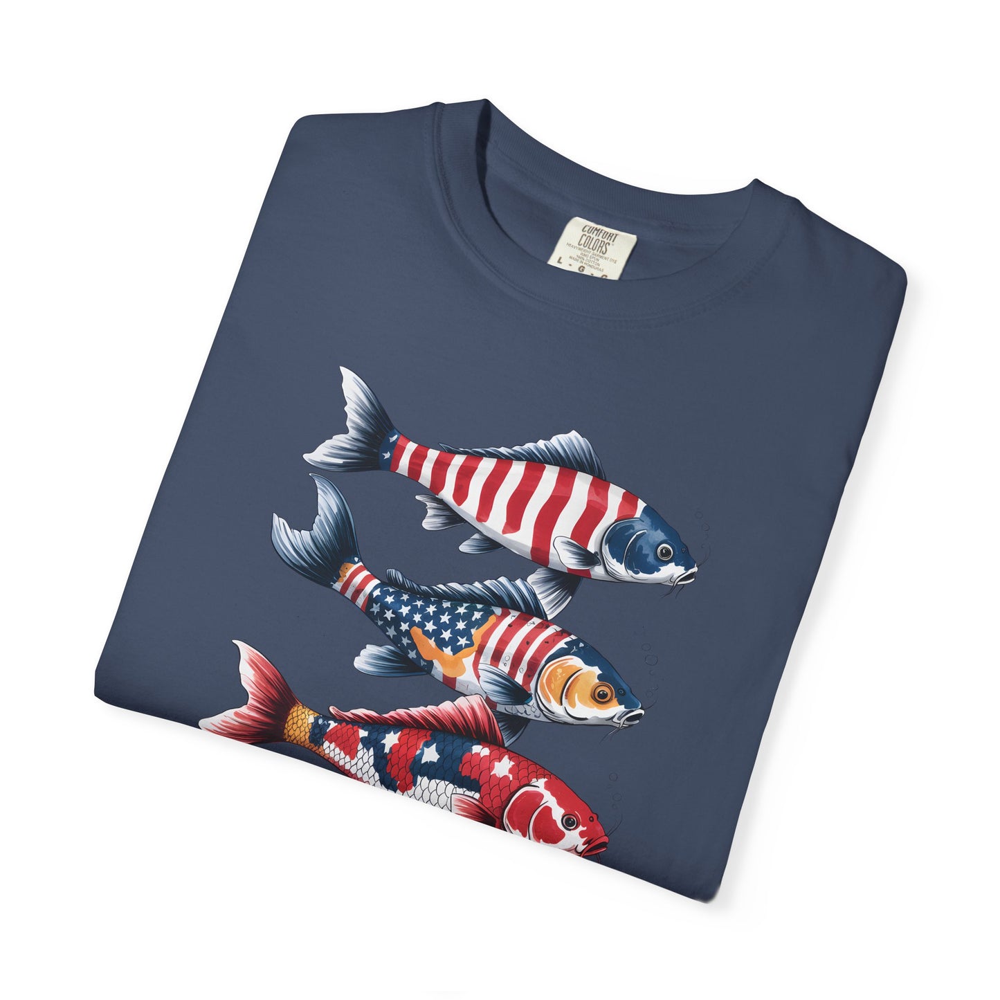 Patriotic Crew Neck Men's Fish T-shirt