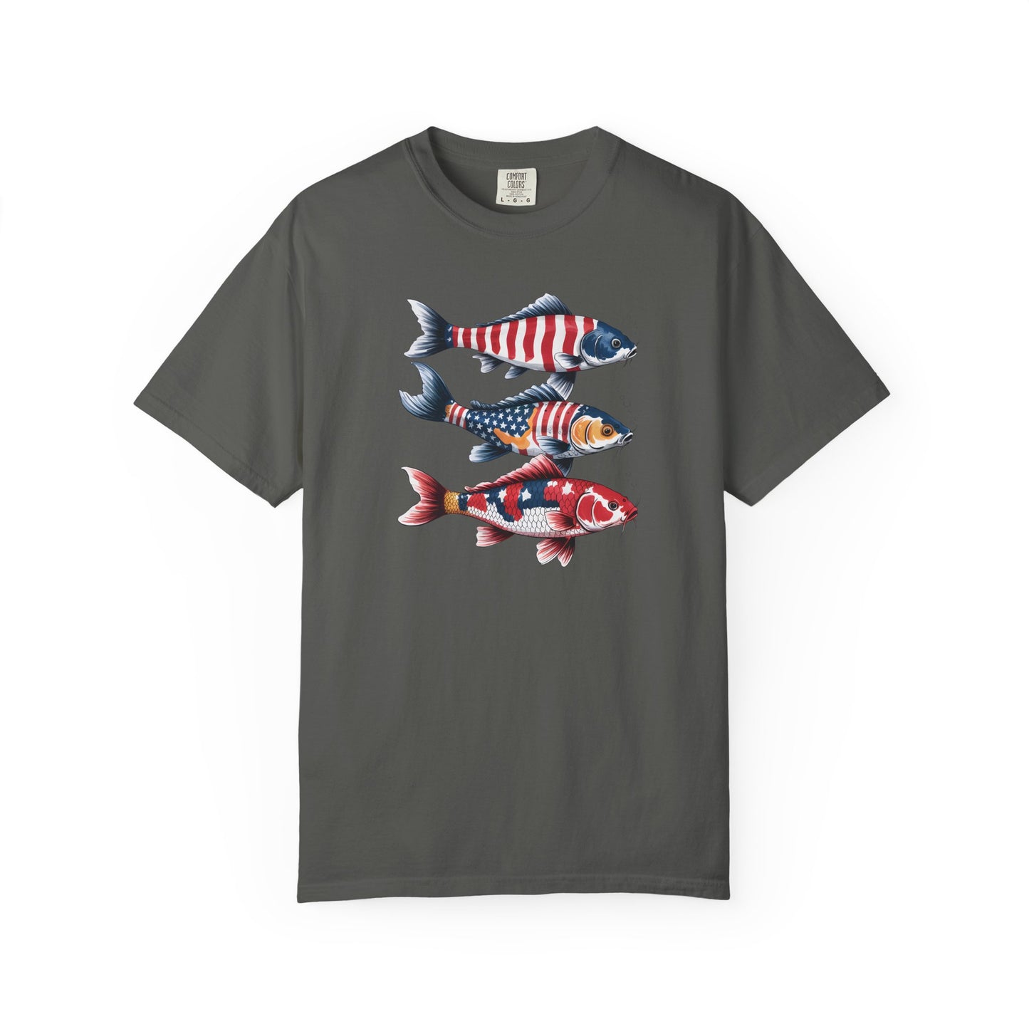 Patriotic Crew Neck Men's Fish T-shirt