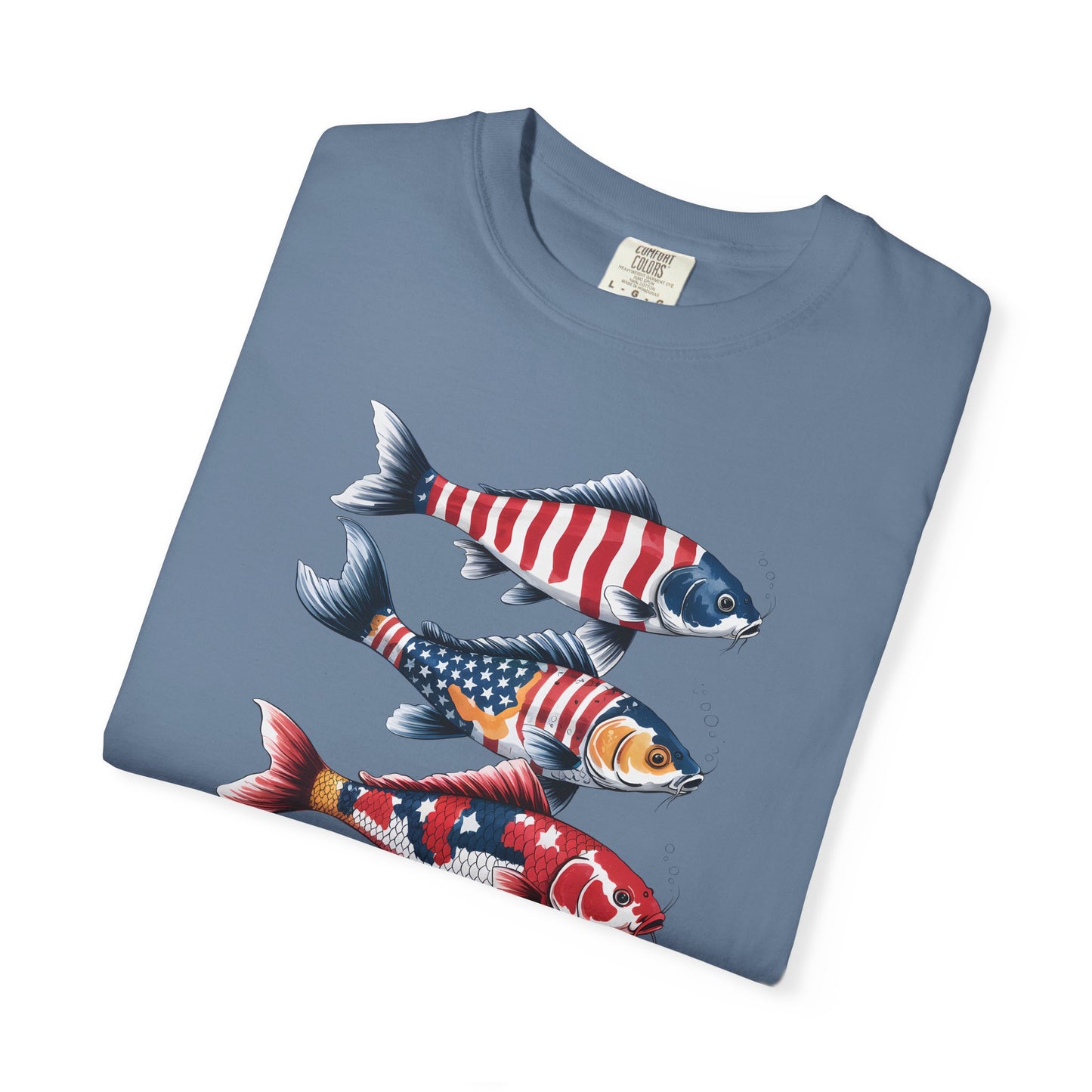 Patriotic Crew Neck Men's Fish T-shirt