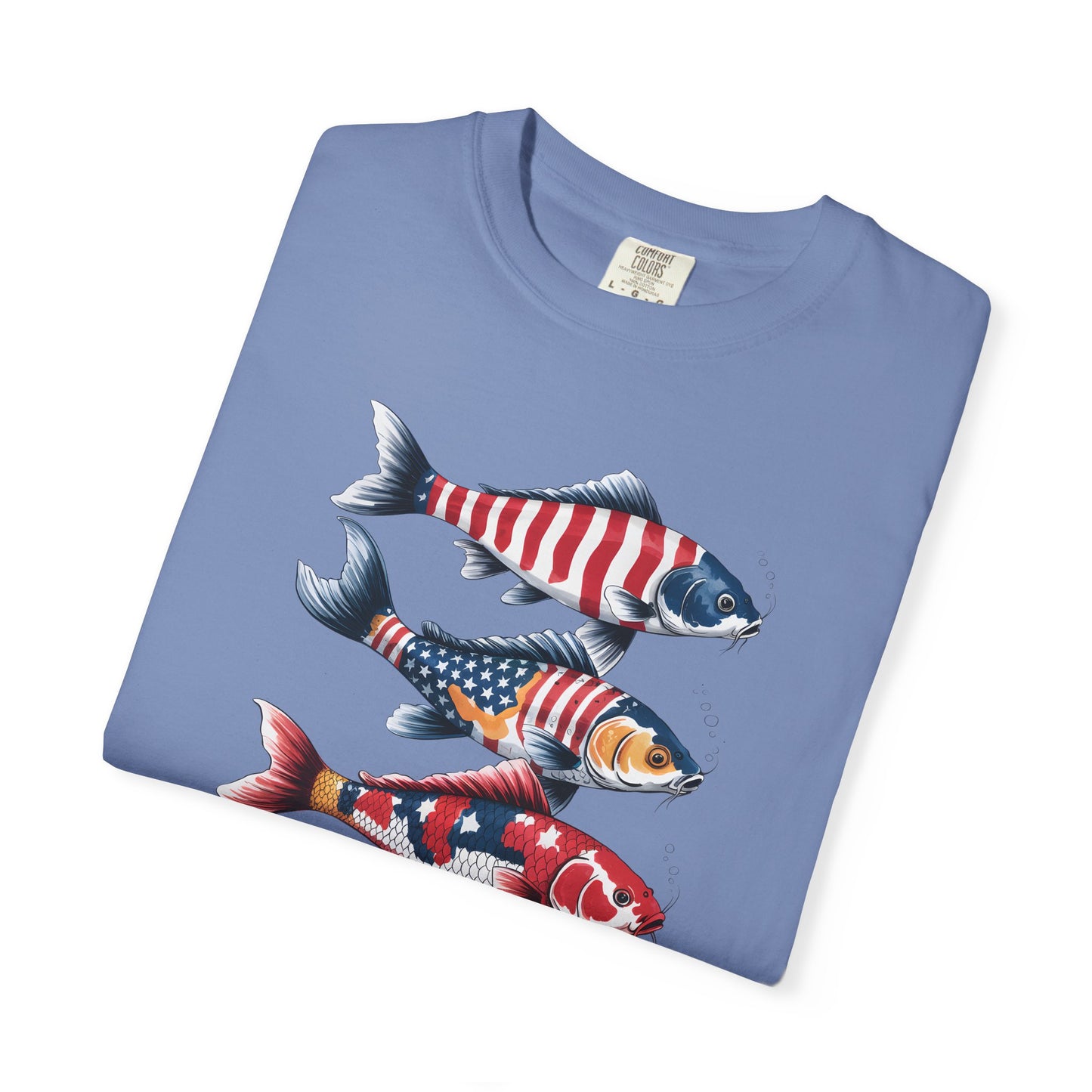 Patriotic Crew Neck Men's Fish T-shirt