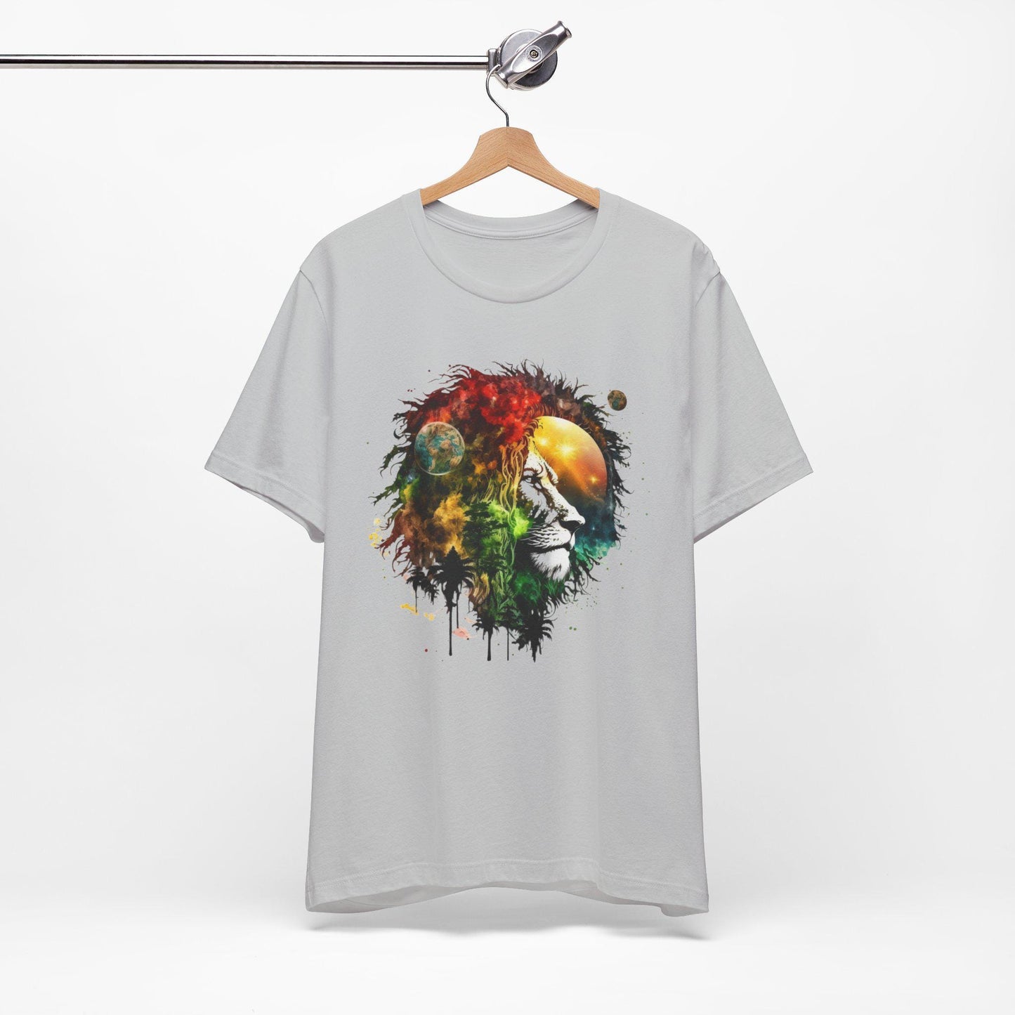 Cosmic Lion T-Shirt, Space Nebula Tee, Galaxy Animal Shirt, Celestial Vibes Top, Astronomy Graphic Tee