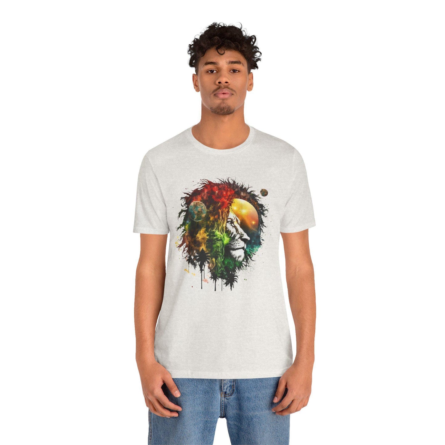 Cosmic Lion T-Shirt, Space Nebula Tee, Galaxy Animal Shirt, Celestial Vibes Top, Astronomy Graphic Tee