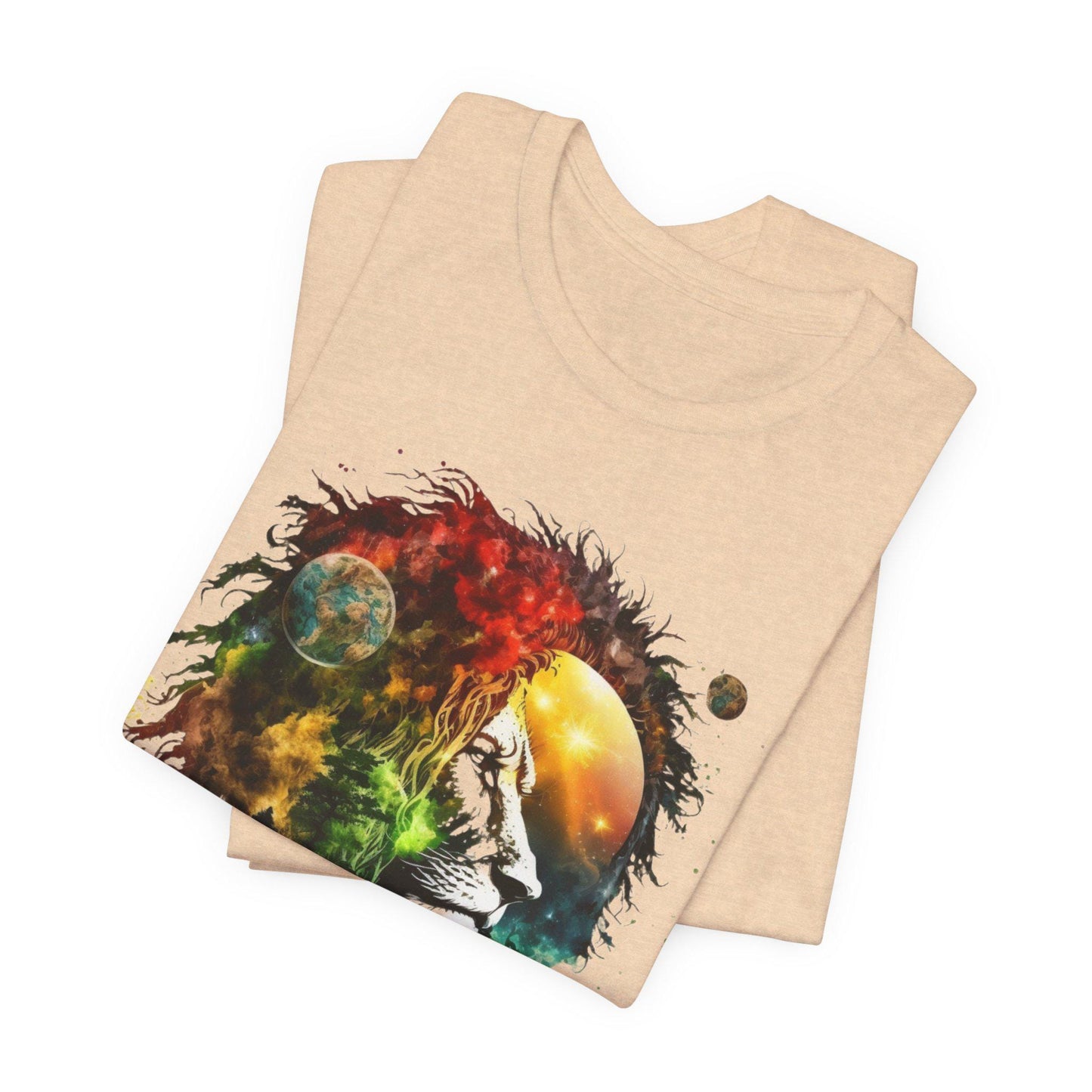 Cosmic Lion T-Shirt, Space Nebula Tee, Galaxy Animal Shirt, Celestial Vibes Top, Astronomy Graphic Tee