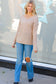 Dueling Dreams Taupe Distressed V Neck Sweater