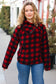 Cozy Red Sherpa Plaid Asymmetrical Zip Sweater Top