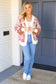 Take on The Day Ivory Floral Stripe Open Cardigan