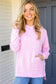 Weekend Ready Pink Mineral Wash Rib Knit Hoodie