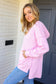 Weekend Ready Pink Mineral Wash Rib Knit Hoodie