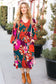 Stand For Love Fuchsia Floral Print Fit and Flare Dress