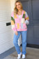 Very Connected Dusty Pink Patchwork Color Block Cardigan