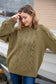 Olive Cable and Fringe Tassel Braided Sweater