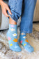 Sky Floral Ankle Socks