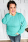 Live For Today Mint Mineral Washed Rib Pullover