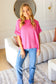 Sunny Days Fuchsia Mineral Wash Rib Cuff Sleeved Top