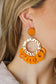 Tangerine Gold Disc Hoop Dangle Earrings