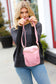 Pink Vegan Leather Small Cross Body Bag