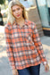 Rust Plaid Lightweight Button Up Shacket