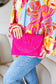 Fuchsia Raffia Woven Wrist Strap Clutch Bag