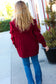 Make Your Day Burgundy Fringe Detail Open Cardigan