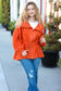 Own It Rust Cinched Waist Zip Up Fleece Jacket