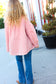 Own It Blush Cinched Waist Zip Up Fleece Jacket