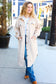 On Your Own Taupe Fleece Button Down Duster Jacket