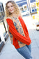 Call on Me Rust & Taupe Animal Print Cable Knit Color Block Sweater