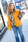 Call On Me Mustard & Olive Animal Print Cable Color Block Sweater