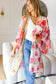 Sand & Fuchsia Floral Print Chiffon Cover Up Kimono